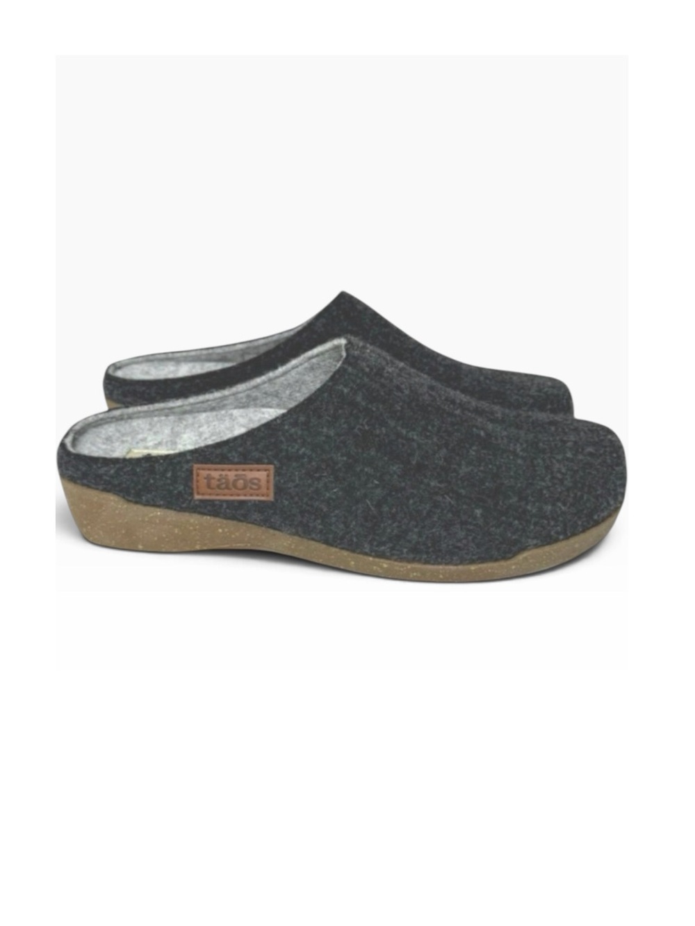 Taos Women’s Woolness Slip On Clog 9-9.5 Black Wool Upper Faux Fur Insole